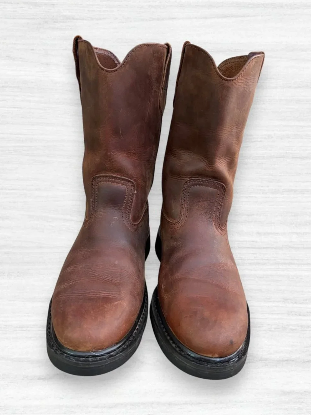 Diamondback Brown Leather Wellington Pull On Ranch Work Heritage Chore Boots 9